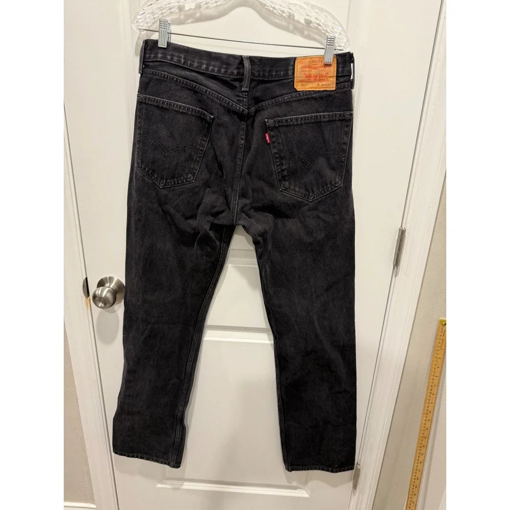 Levi's Mens 505 Regular Fit Straight Leg‎ Black Jeans 34x34